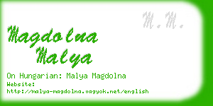 magdolna malya business card